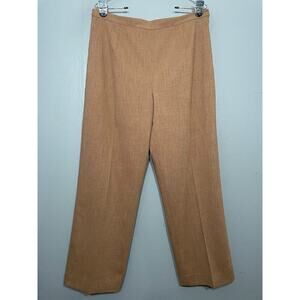 Alfred Dunner Size 12 Camel Tan Wide Leg Trousers Classic Dress Pants Minimalist